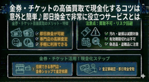 金券・チケットの高価買取で現金化するコツは意外と簡単♪即日換金で非常に役立つサービスとは