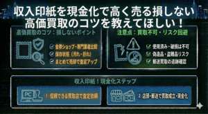 収入印紙を現金化で高く売る損しない高価買取のコツを教えてほしい！