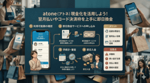 atone（アトネ）現金化を活用しよう！翌月払いやコード決済枠を上手に即日換金