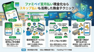 ファミペイ翌月払い現金化ならスキップ払いも活用した換金テクニック