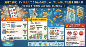 【最速で解決】すぐ現金化できるもの総まとめ！スピードと安全性を徹底比較