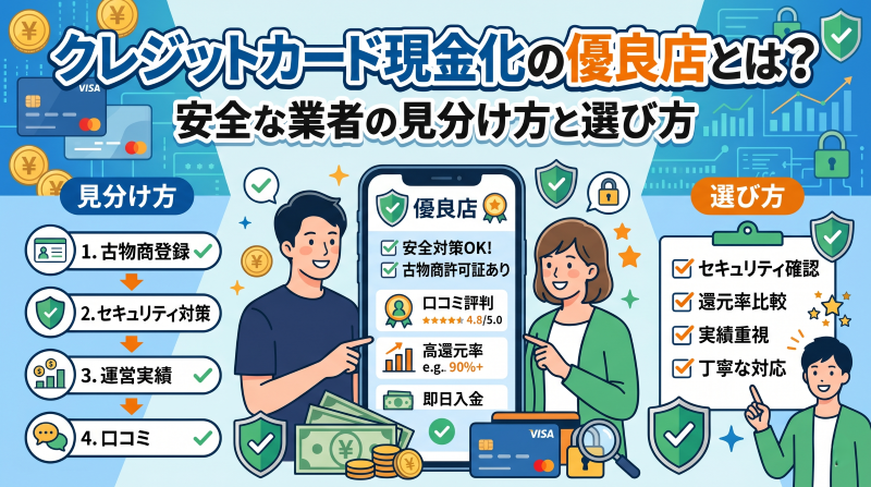 クレジットカード現金化の優良店とは？安全な業者の見分け方と選び方