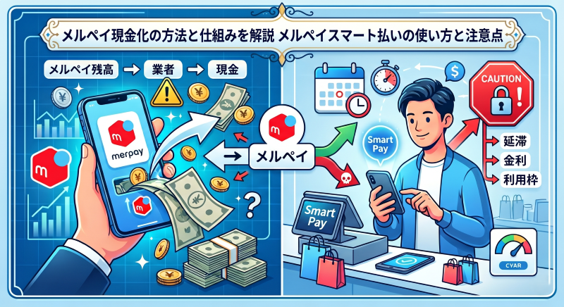 メルペイ現金化の方法と仕組みを解説 メルペイスマート払いの使い方と注意点