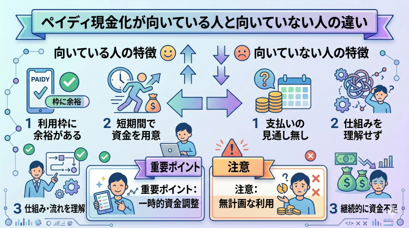 ペイディ現金化に向いている人・いない人